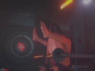 Lara croft w the orgazm maszyna